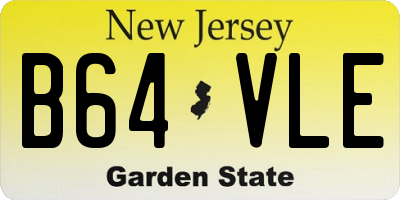 NJ license plate B64VLE