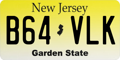 NJ license plate B64VLK