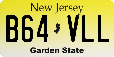 NJ license plate B64VLL