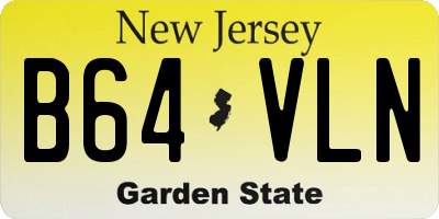 NJ license plate B64VLN
