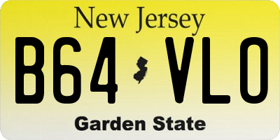 NJ license plate B64VLO