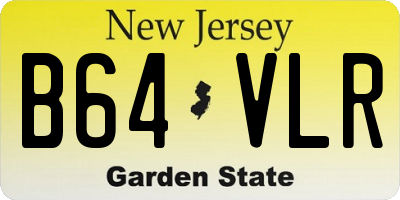 NJ license plate B64VLR