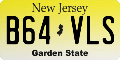 NJ license plate B64VLS