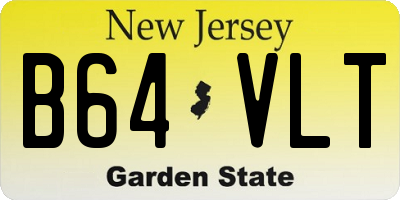 NJ license plate B64VLT
