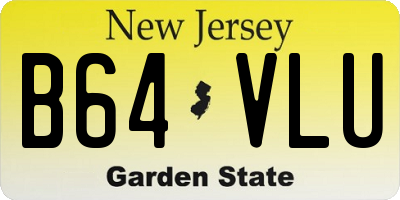 NJ license plate B64VLU