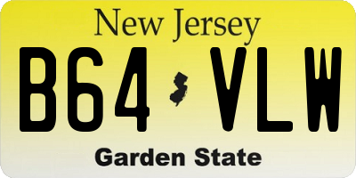 NJ license plate B64VLW