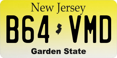 NJ license plate B64VMD