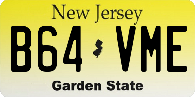 NJ license plate B64VME