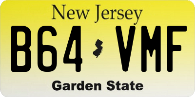 NJ license plate B64VMF
