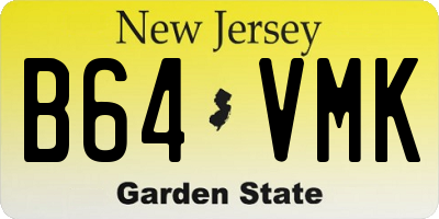 NJ license plate B64VMK