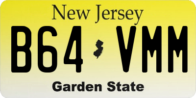 NJ license plate B64VMM