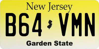 NJ license plate B64VMN