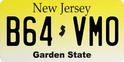 NJ license plate B64VMO