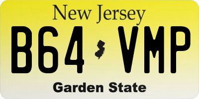 NJ license plate B64VMP