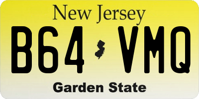NJ license plate B64VMQ