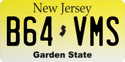 NJ license plate B64VMS