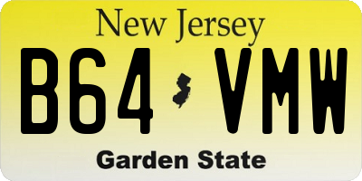 NJ license plate B64VMW