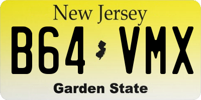 NJ license plate B64VMX