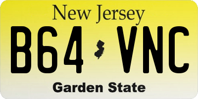 NJ license plate B64VNC