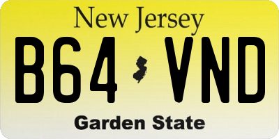 NJ license plate B64VND