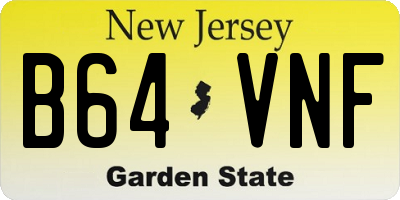 NJ license plate B64VNF