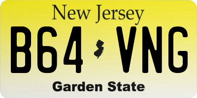 NJ license plate B64VNG
