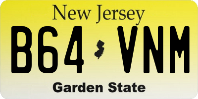 NJ license plate B64VNM