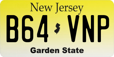 NJ license plate B64VNP
