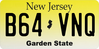 NJ license plate B64VNQ