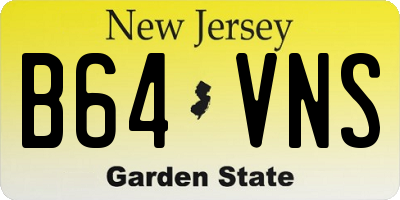 NJ license plate B64VNS