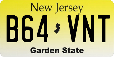 NJ license plate B64VNT