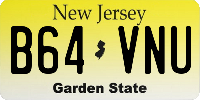 NJ license plate B64VNU