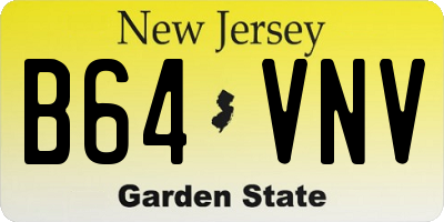 NJ license plate B64VNV