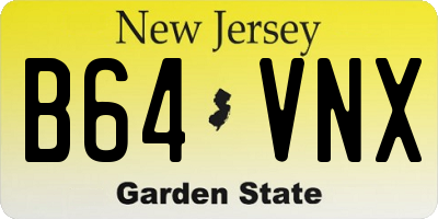 NJ license plate B64VNX
