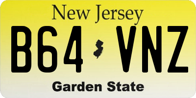 NJ license plate B64VNZ
