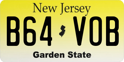 NJ license plate B64VOB