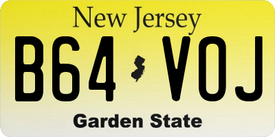 NJ license plate B64VOJ