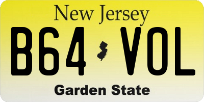 NJ license plate B64VOL