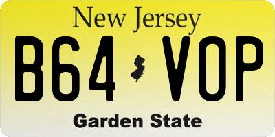 NJ license plate B64VOP