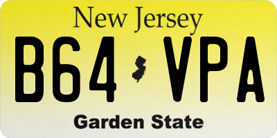 NJ license plate B64VPA