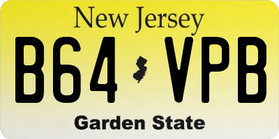 NJ license plate B64VPB