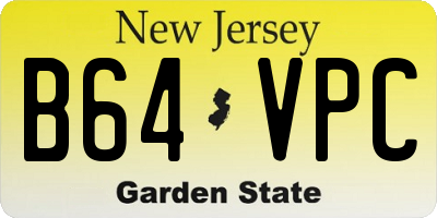 NJ license plate B64VPC