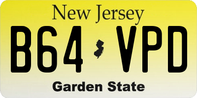NJ license plate B64VPD