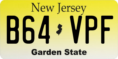 NJ license plate B64VPF