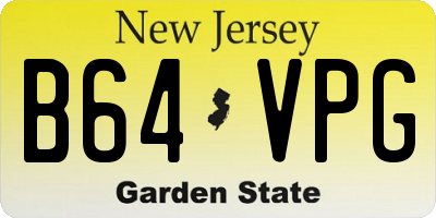 NJ license plate B64VPG