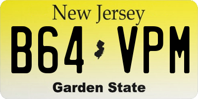 NJ license plate B64VPM