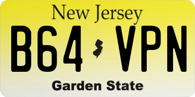 NJ license plate B64VPN