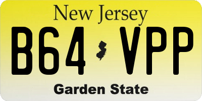 NJ license plate B64VPP