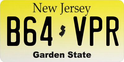NJ license plate B64VPR