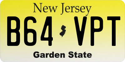 NJ license plate B64VPT